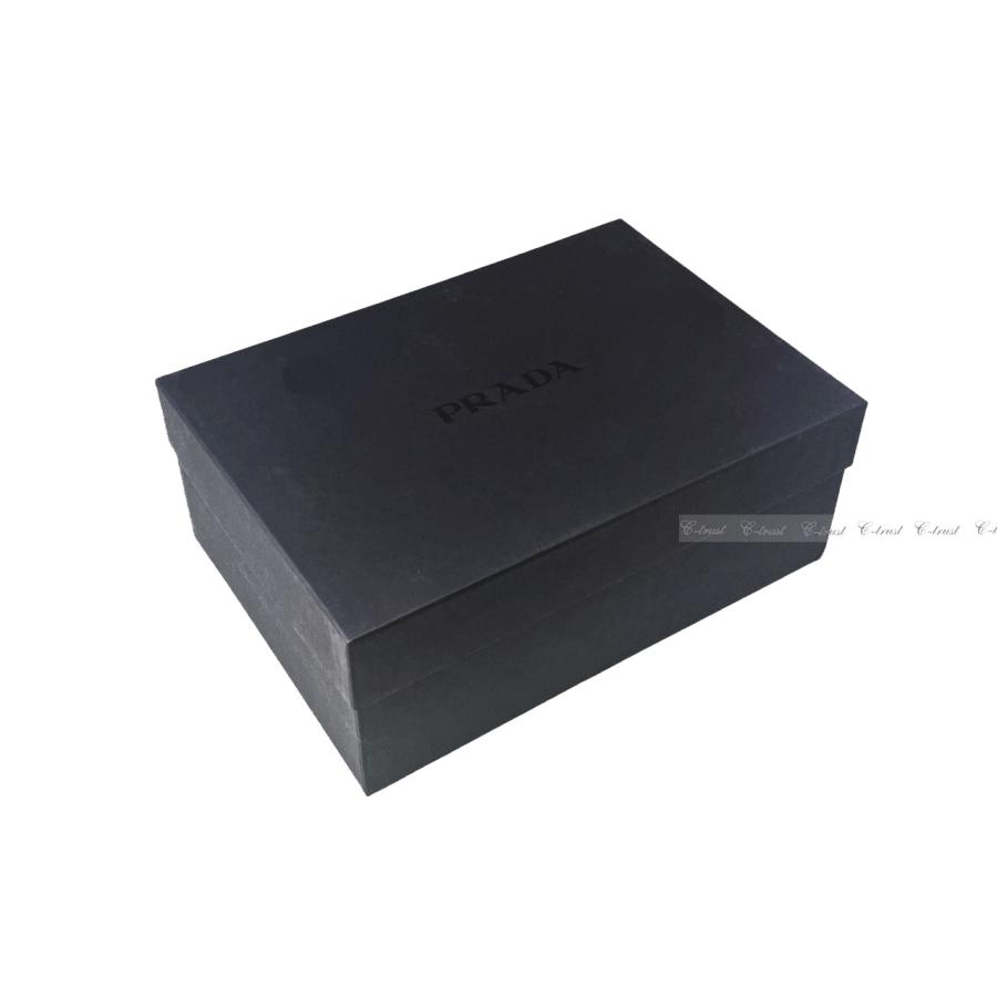 L788-9.. PRADA プラダ シューズ ローファー スワロ スタッズ ラインストーン レザー 靴 ロゴ メンズイタリア製 新品 ★ ブラックの画像