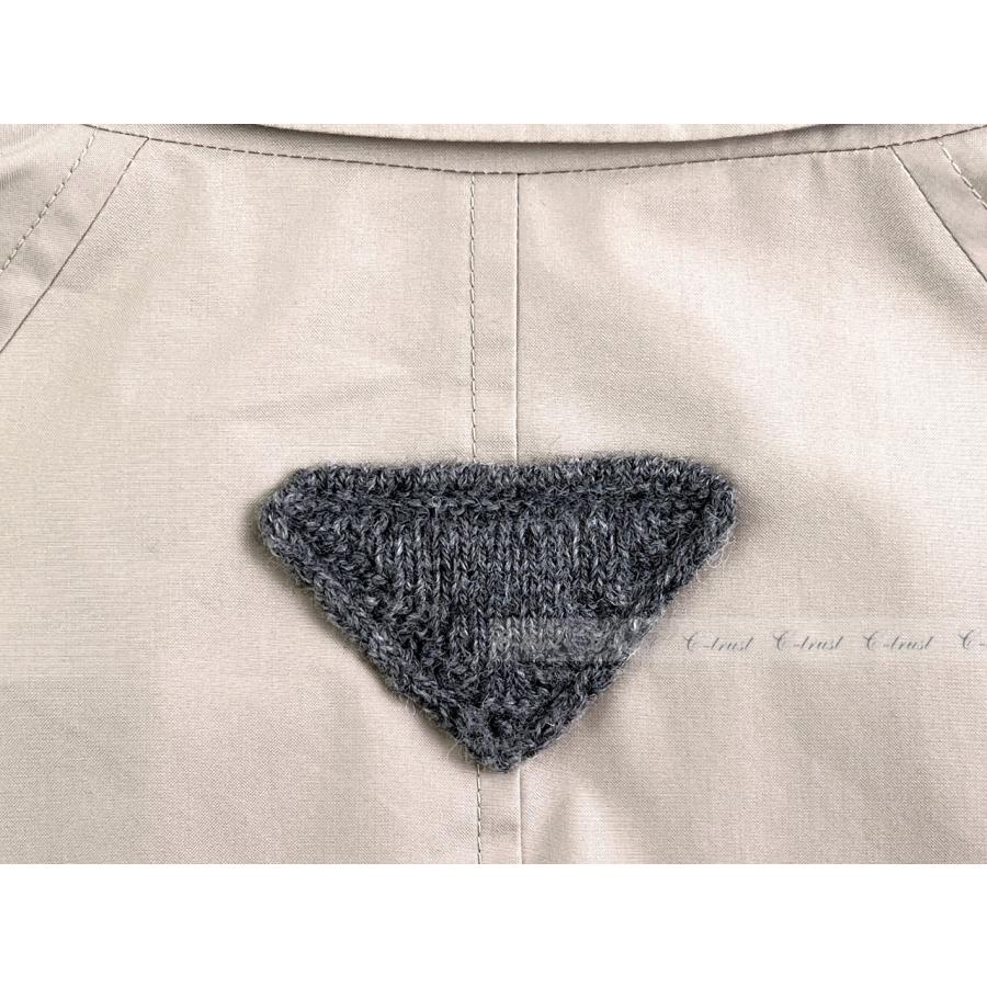 L793-48.. PRADA プラダ トレンチ コート パナマ シングル ビジネス 定番ベージュ トライアングル ロゴ イタリア製 新品 ★ CALCEの画像