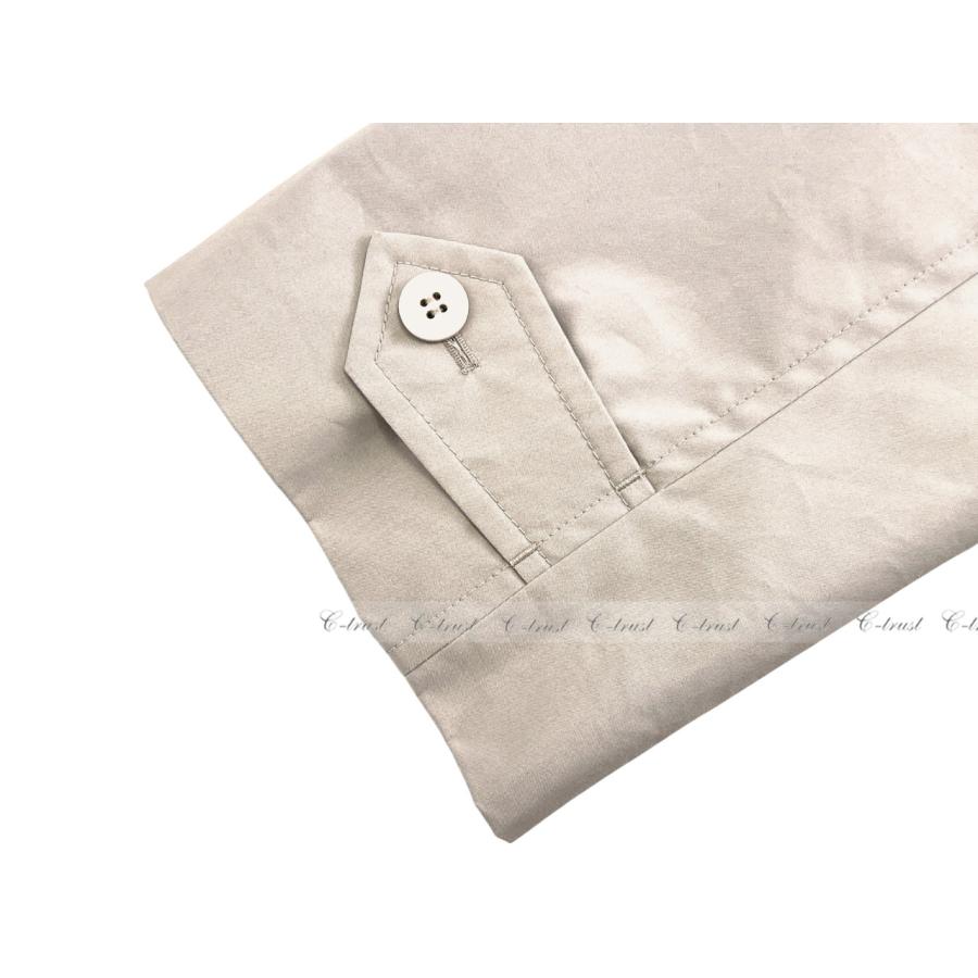 L793-48.. PRADA プラダ トレンチ コート パナマ シングル ビジネス 定番ベージュ トライアングル ロゴ イタリア製 新品 ★ CALCEの画像