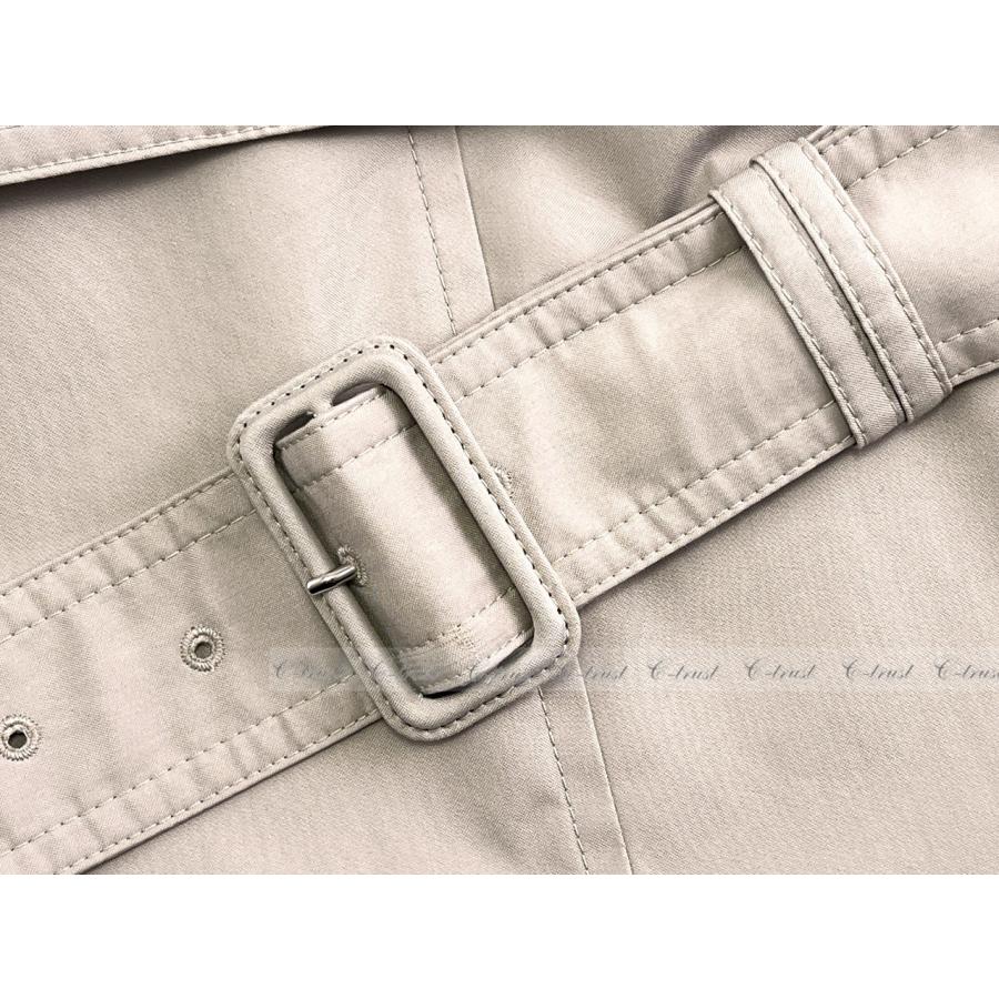 L793-48.. PRADA プラダ トレンチ コート パナマ シングル ビジネス 定番ベージュ トライアングル ロゴ イタリア製 新品 ★ CALCEの画像