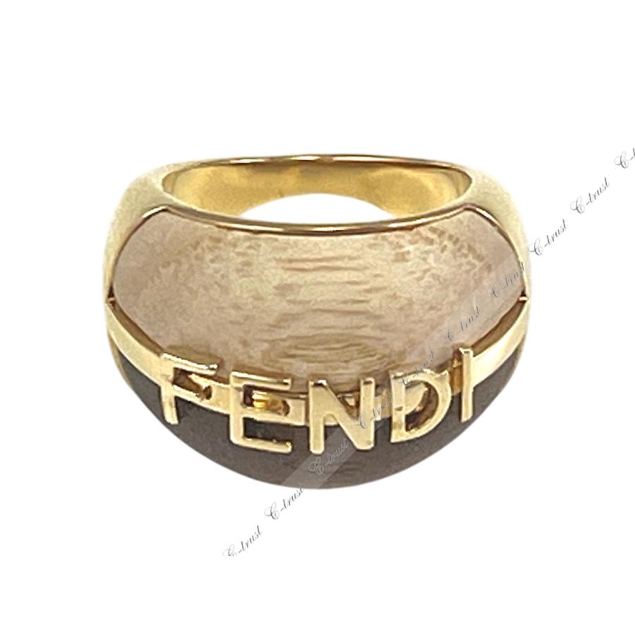 FENDI（フェンディ） L798-M.. FENDI RING リング 指輪 ウッド ロゴ