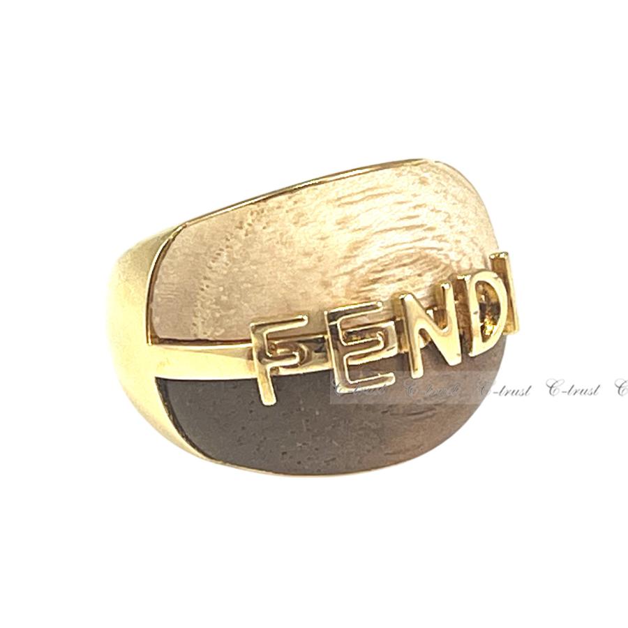 FENDI（フェンディ） L798-M.. FENDI RING リング 指輪 ウッド ロゴ