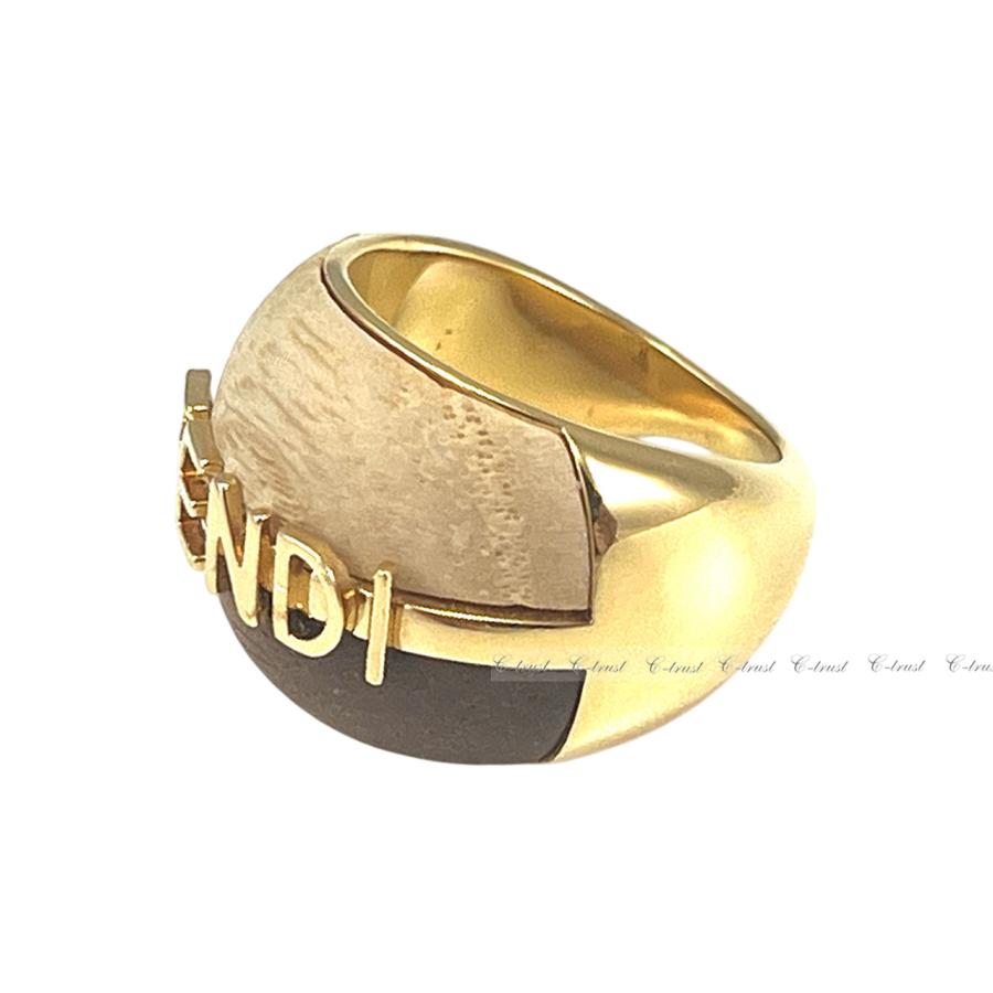 FENDI（フェンディ） L798-M.. FENDI RING リング 指輪 ウッド ロゴ