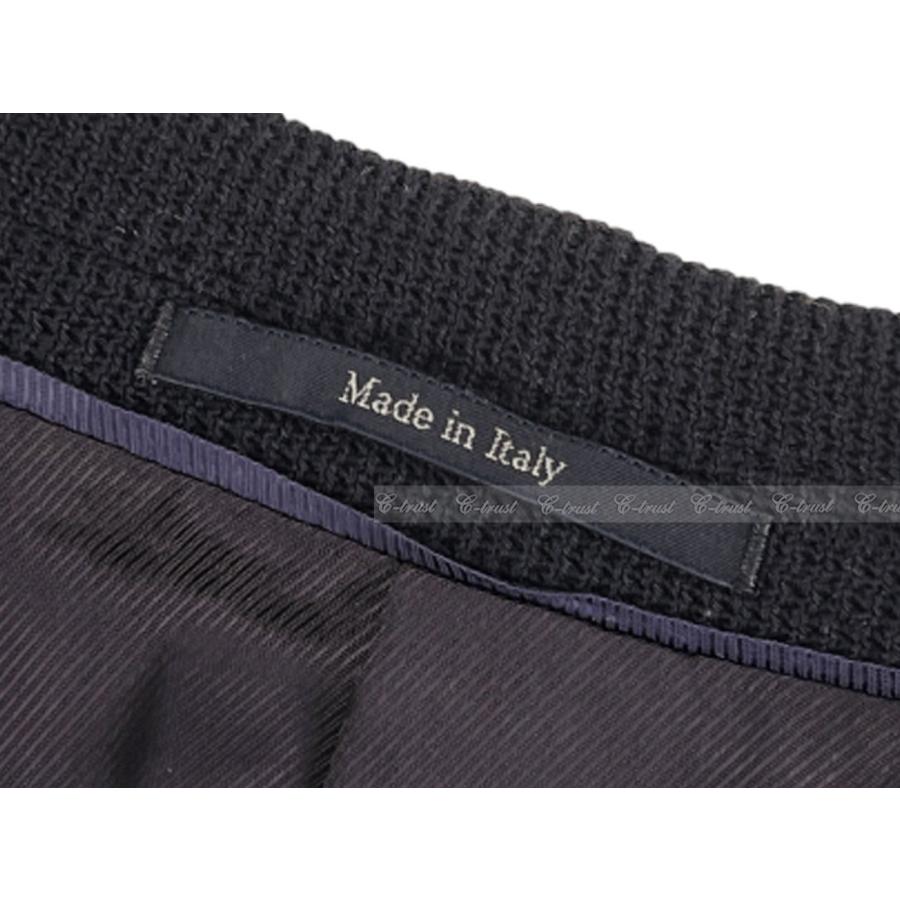 L819-46.. GUCCI グッチ ジャケット JK コットン ブレザー リボン トリム シングル ロゴ イタリア製 新品 ★ ネイビーの画像
