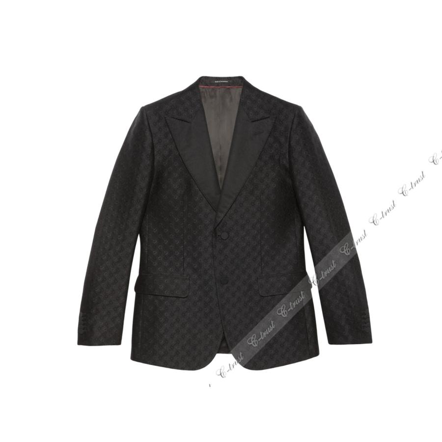 L820-46.. GUCCI グッチ ジャケット JK ホースビット テーラード フォーマル ピークドラペル シングル メンズ イタリア製 新品 ★ 1000 ブラックの画像