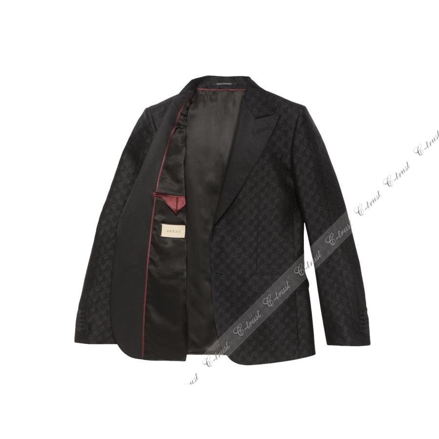 L820-46.. GUCCI グッチ ジャケット JK ホースビット テーラード フォーマル ピークドラペル シングル メンズ イタリア製 新品 ★ 1000 ブラックの画像
