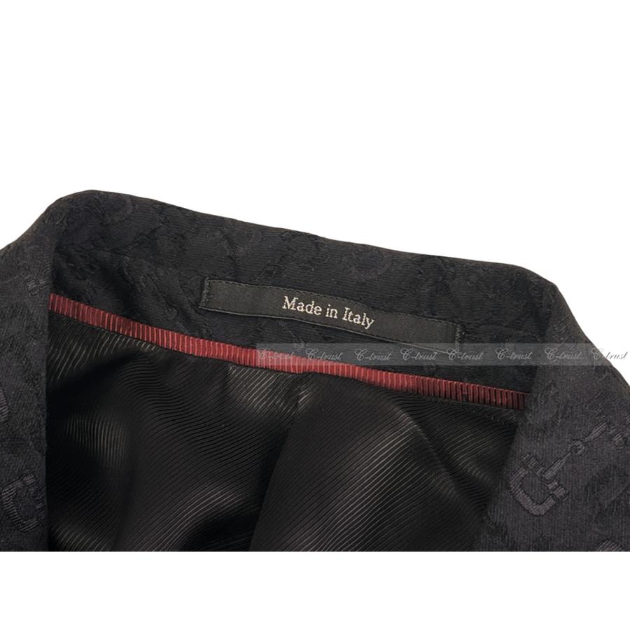 L820-46.. GUCCI グッチ ジャケット JK ホースビット テーラード フォーマル ピークドラペル シングル メンズ イタリア製 新品 ★ 1000 ブラックの画像