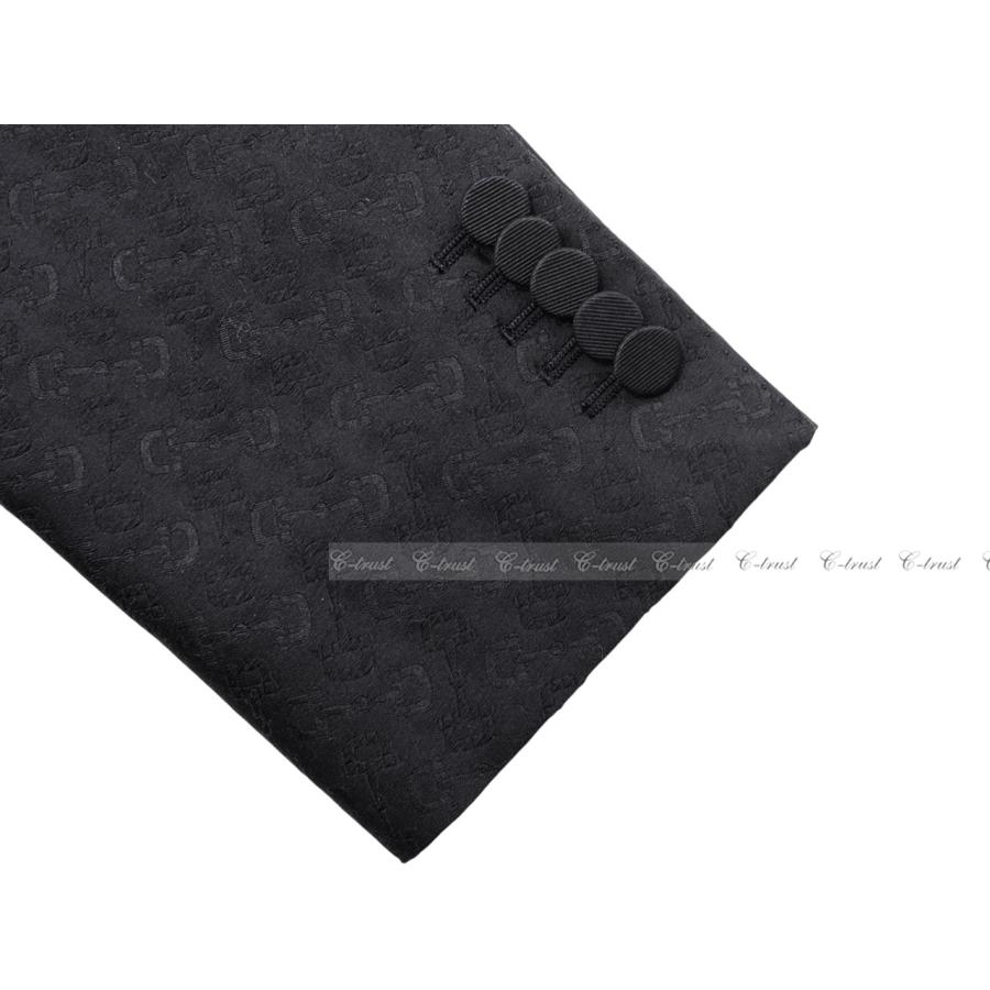 L820-46.. GUCCI グッチ ジャケット JK ホースビット テーラード フォーマル ピークドラペル シングル メンズ イタリア製 新品 ★ 1000 ブラックの画像
