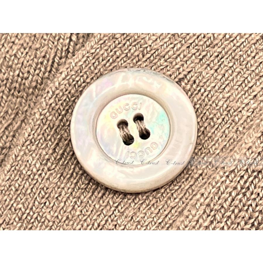 L823-S.. GUCCI グッチ カーディガン ニット ホースビット トップス Vネック メンズ ロゴ イタリア製 新品 ★ 2602 ベージュの画像