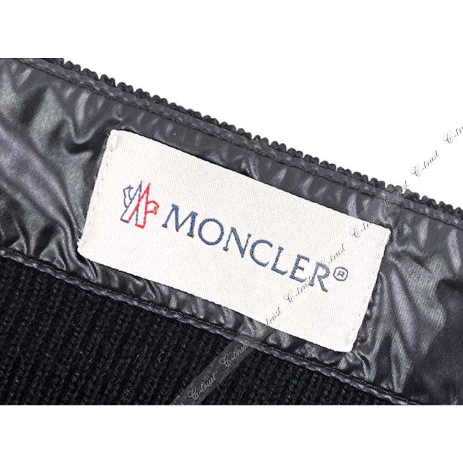 L846-S.. MONCLER モンクレール キルティング カーディガン ダウン クルーネック レディース ロゴ 新品 ★ 999 ブラックの画像