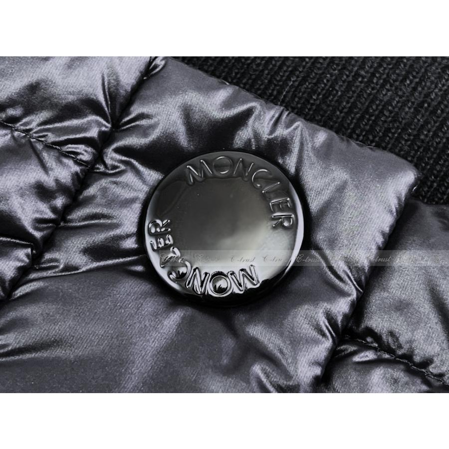 L846-S.. MONCLER モンクレール キルティング カーディガン ダウン クルーネック レディース ロゴ 新品 ★ 999 ブラックの画像