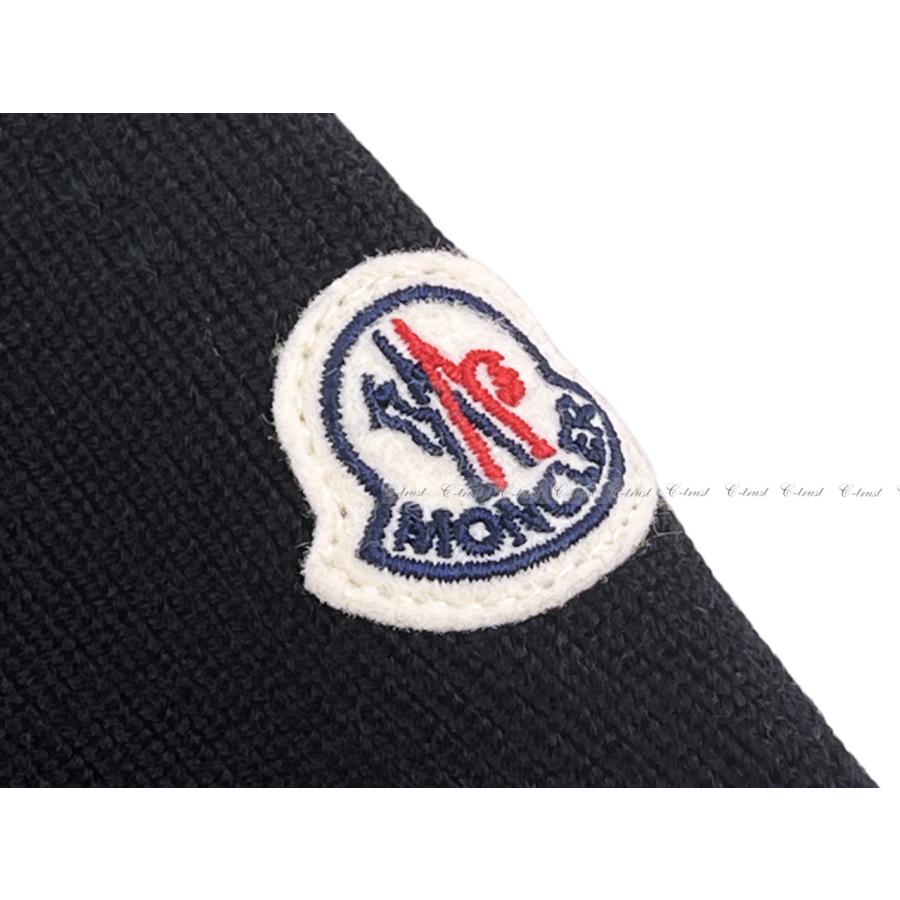L846-S.. MONCLER モンクレール キルティング カーディガン ダウン クルーネック レディース ロゴ 新品 ★ 999 ブラックの画像