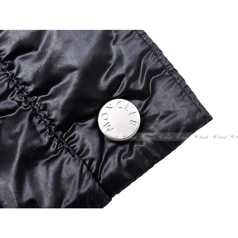 L846-S.. MONCLER モンクレール キルティング カーディガン ダウン クルーネック レディース ロゴ 新品 ★ 999 ブラックの画像