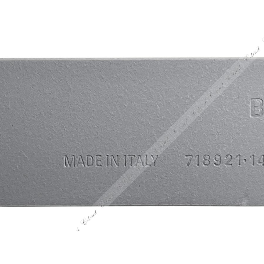 L887-90.. BALENCIAGA バレンシアガ ベルト BB MOTO LOGO BELT シルバー カーフ レザー ロゴ イタリア製 新品 ★ 1404 グレー_8