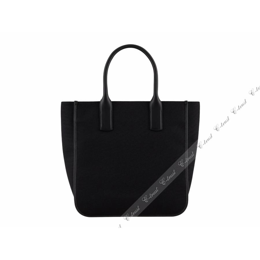 L907.. GIORGIO ARMANI ジョルジオ アルマーニ トート バッグ BAG ショルダー ストラップ キャンバス レザー イタリア製 新品 ★ ブラックの画像