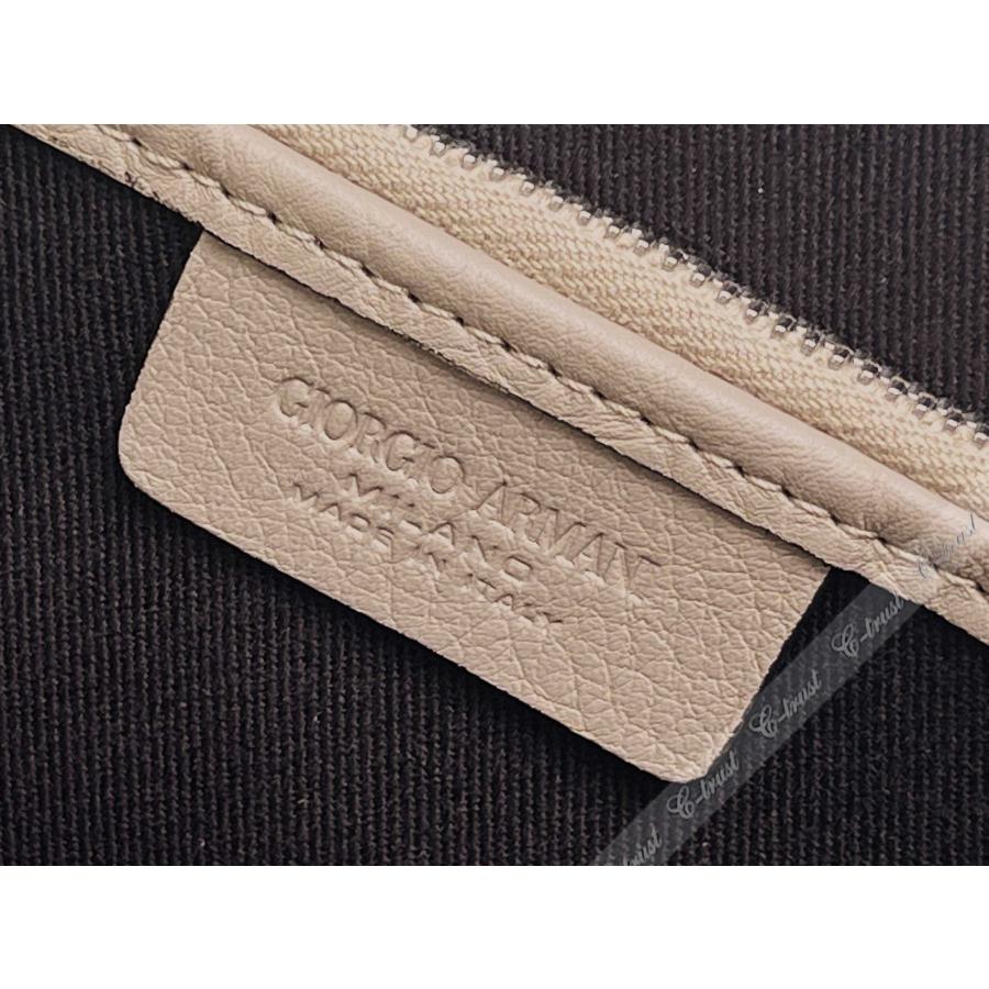 L909.. GIORGIO ARMANI ジョルジオ アルマーニ ボストン バッグ BAG ショルダー ストラップ カーフ レザー イタリア製 新品 ★ ベージュの画像