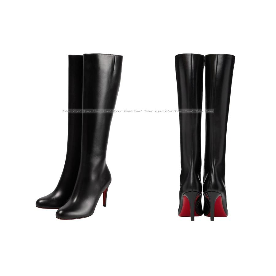 L918-35.5.. Christian Louboutin クリスチャン ルブタン ロング ブーツ PUMPPIE BOTTA 85 ハイヒール シューズ イタリア製 新品 ★ BLACKの画像