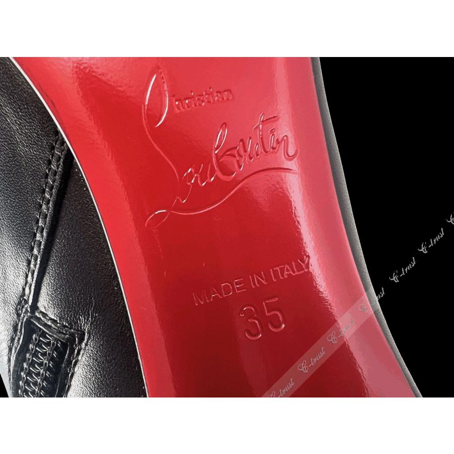 L918- Christian Louboutin クリスチャン ルブタン ロング ブーツ PUMPPIE BOTTA 85 ハイヒール シューズ イタリア製 新品 ★ BLACKの画像