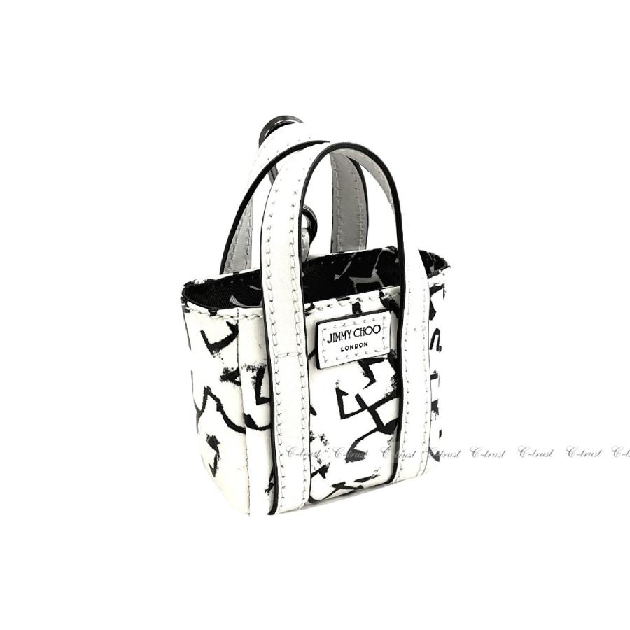 L926.. JIMMY CHOO ERIC HAZE ジミーチュウ エリックヘイズ コラボ チャーム バッグ BAG 小物入れ エナメル ロゴ 新品 ★ ホワイト_1