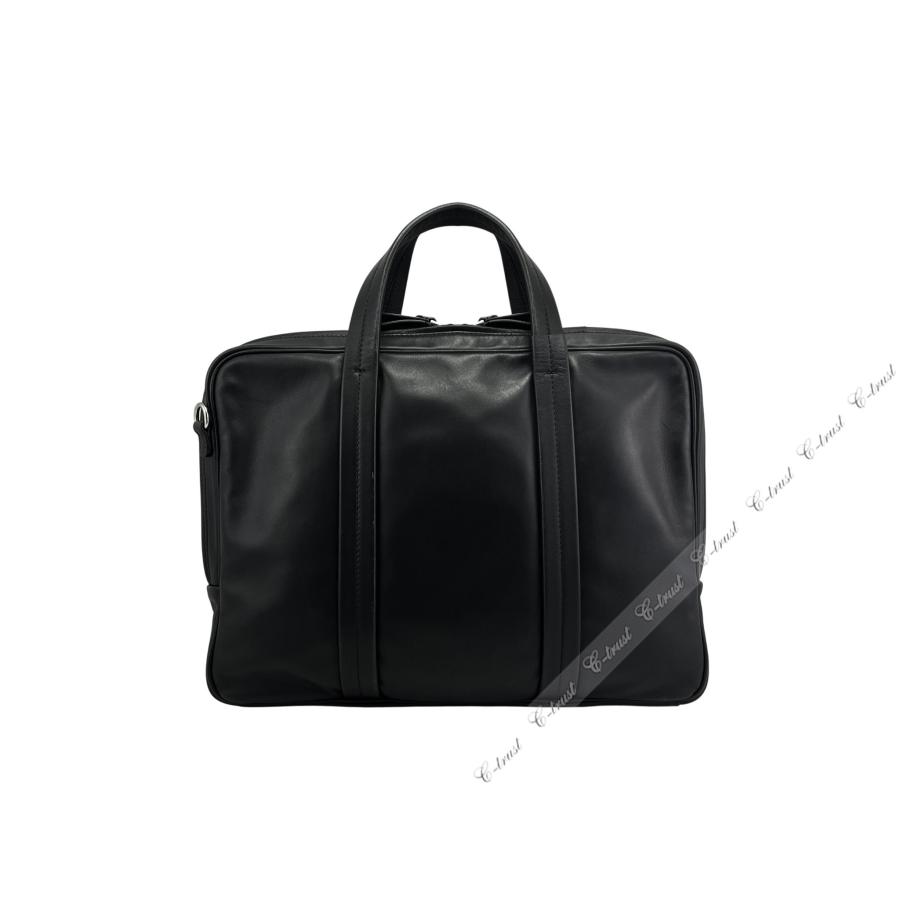 M077.. GIORGIO ARMANI ジョルジオ アルマーニ ビジネス バッグ BAG ストラップ ショルダー 羊革 レザー イタリア製 新品 ★ 80001 ブラックの画像