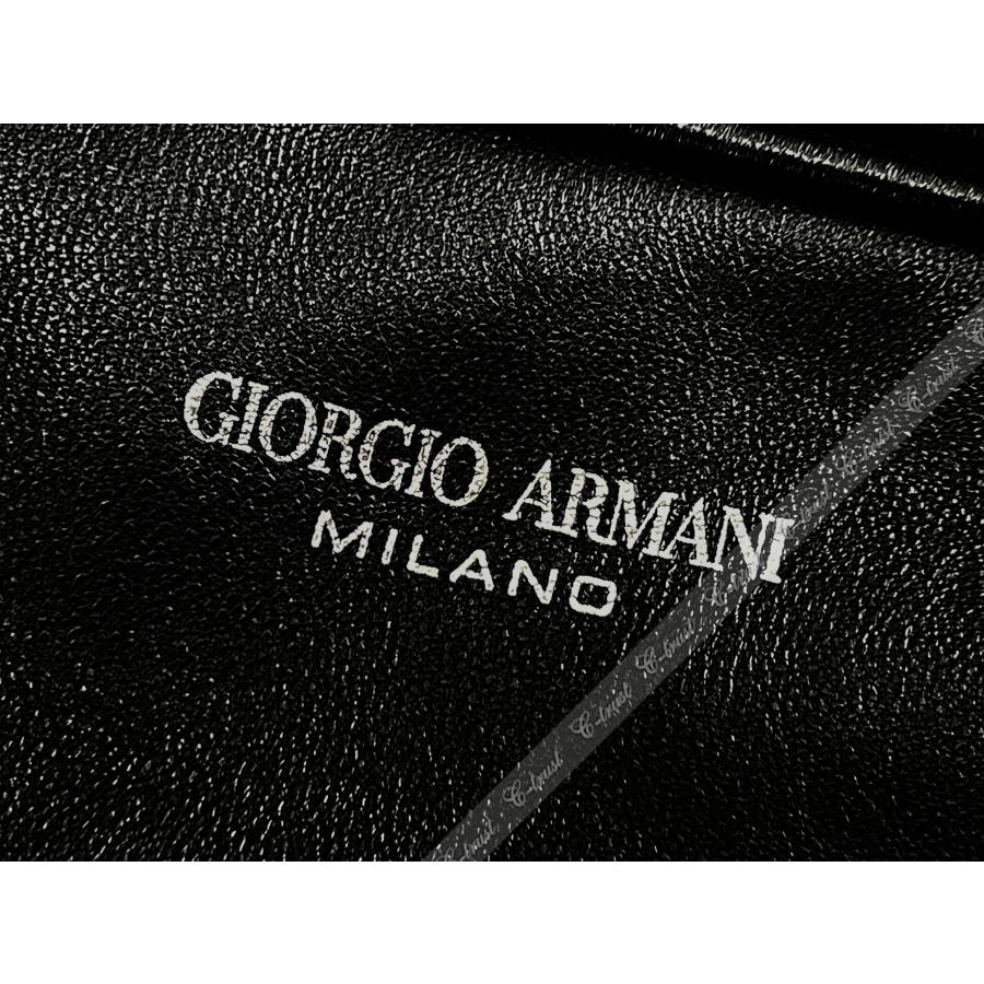 M077.. GIORGIO ARMANI ジョルジオ アルマーニ ビジネス バッグ BAG ストラップ ショルダー 羊革 レザー イタリア製 新品 ★ 80001 ブラックの画像