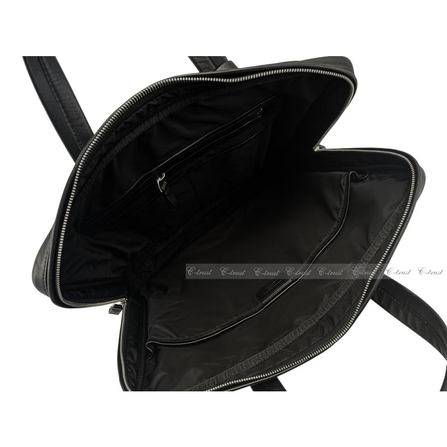 M077.. GIORGIO ARMANI ジョルジオ アルマーニ ビジネス バッグ BAG ストラップ ショルダー 羊革 レザー イタリア製 新品 ★ 80001 ブラックの画像