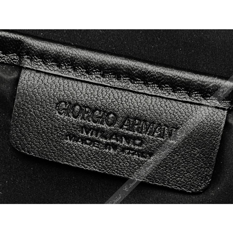 M077.. GIORGIO ARMANI ジョルジオ アルマーニ ビジネス バッグ BAG ストラップ ショルダー 羊革 レザー イタリア製 新品 ★ 80001 ブラックの画像