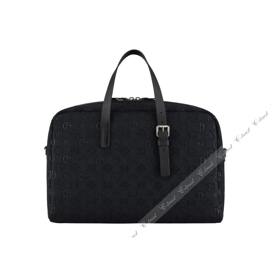 M080.. GIORGIO ARMANI ジョルジオ アルマーニ ボストン バッグ BAG トラベル ストラップ オールオーバー イタリア製 ★ 80001 ブラック | GIORGIO ARMANI | 01
