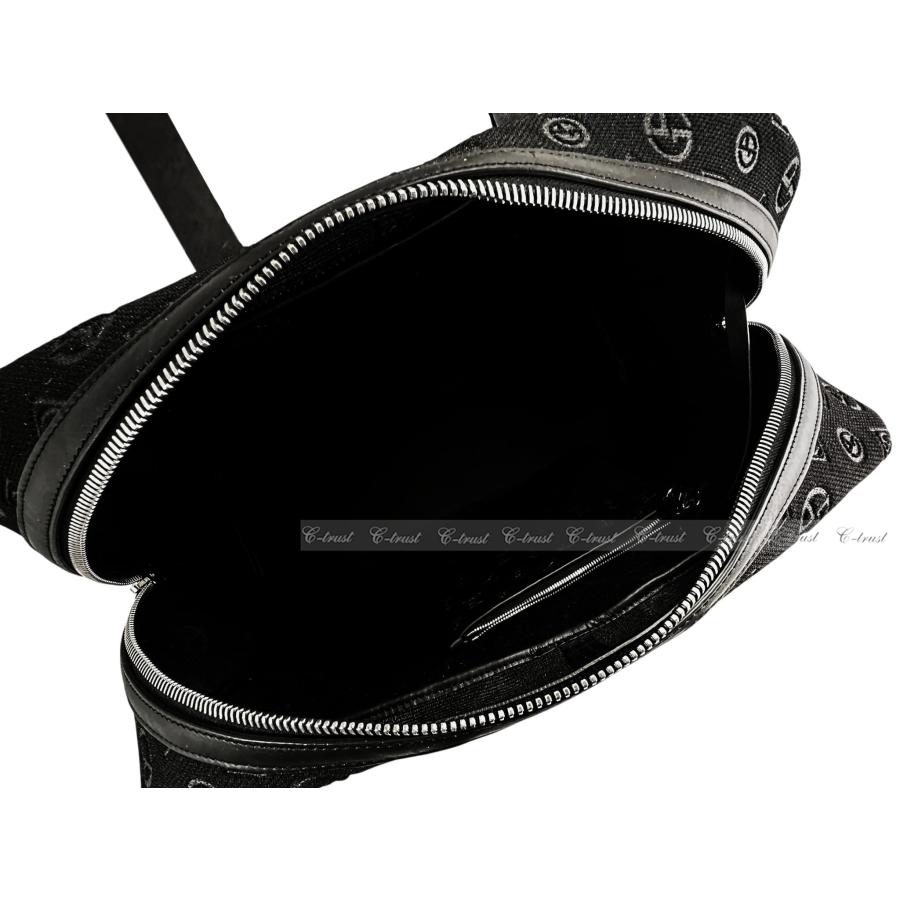M080.. GIORGIO ARMANI ジョルジオ アルマーニ ボストン バッグ BAG トラベル ストラップ オールオーバー イタリア製 ★ 80001 ブラック | GIORGIO ARMANI | 04