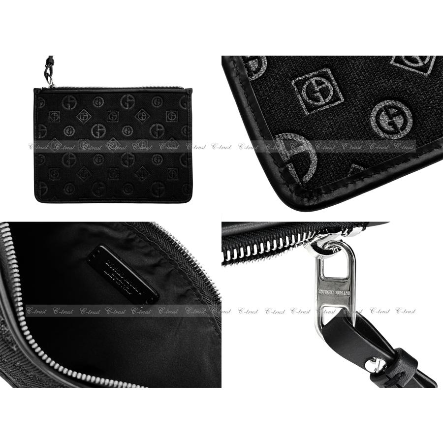 M080.. GIORGIO ARMANI ジョルジオ アルマーニ ボストン バッグ BAG トラベル ストラップ オールオーバー イタリア製 ★ 80001 ブラック | GIORGIO ARMANI | 06