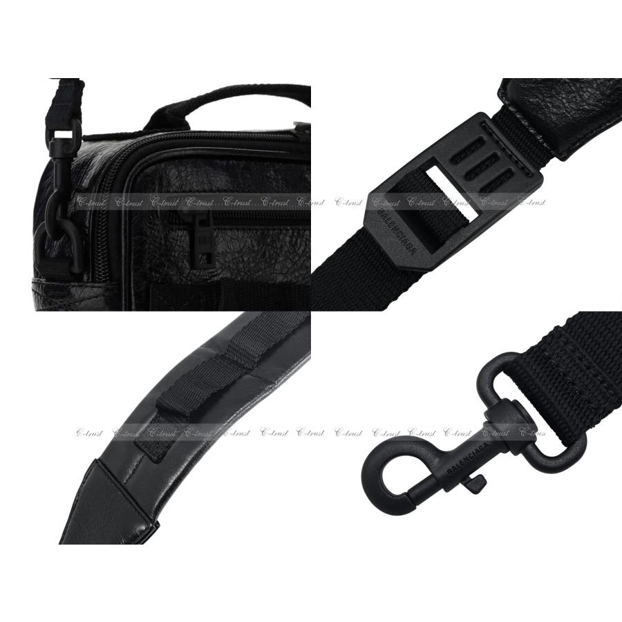 M124.. BALENCIAGA バレンシアガ ショルダーバッグ ARMY POUCH アーミー ポーチ クロスボディ BAG ロゴ イタリア製 新品 ★ 1000 ブラックの画像