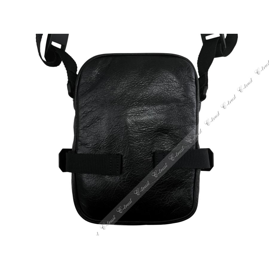 M125.. BALENCIAGA バレンシアガ ショルダーバッグ ARMY アーミー ポーチ クロスボディ BAG レザー ロゴ イタリア製 新品 ★ 1000 ブラックの画像
