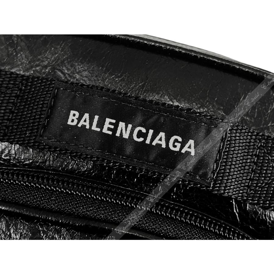 M125.. BALENCIAGA バレンシアガ ショルダーバッグ ARMY アーミー ポーチ クロスボディ BAG レザー ロゴ イタリア製 新品 ★ 1000 ブラックの画像