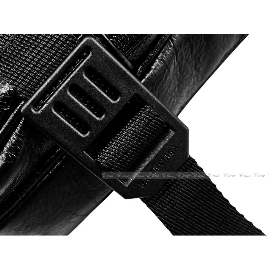 M125.. BALENCIAGA バレンシアガ ショルダーバッグ ARMY アーミー ポーチ クロスボディ BAG レザー ロゴ イタリア製 新品 ★ 1000 ブラックの画像
