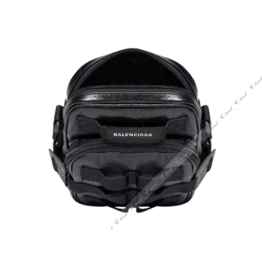 M125.. BALENCIAGA バレンシアガ ショルダーバッグ ARMY アーミー ポーチ クロスボディ BAG レザー ロゴ イタリア製 新品 ★ 1000 ブラックの画像