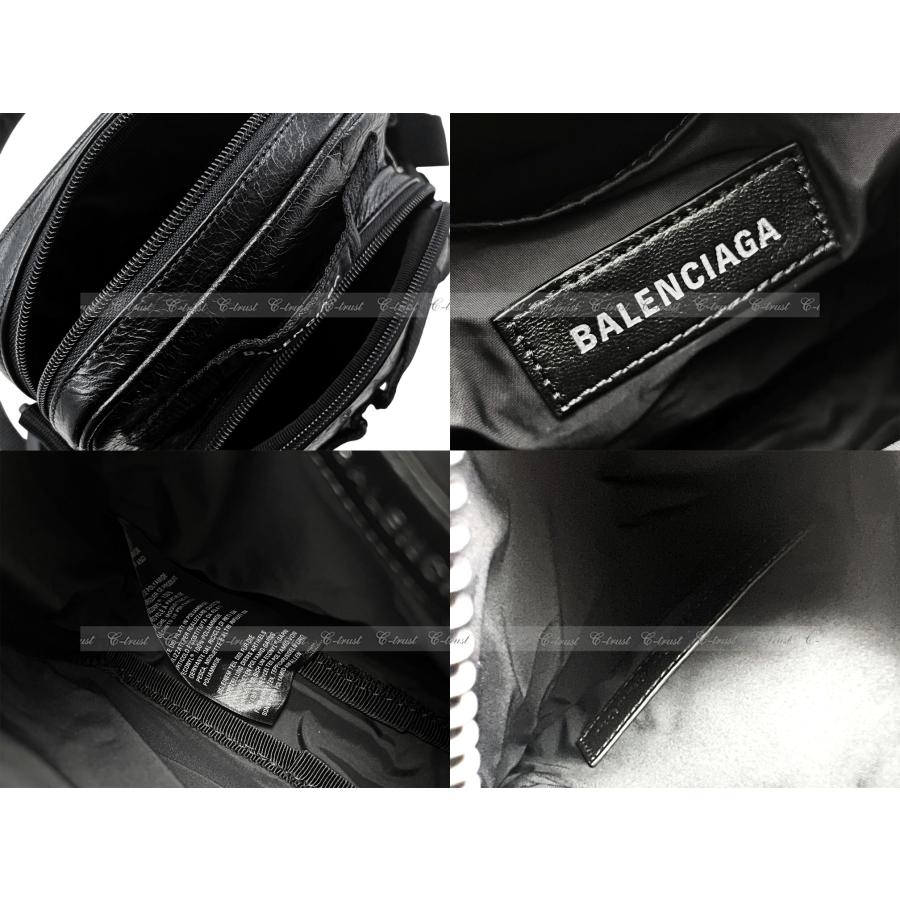 M125.. BALENCIAGA バレンシアガ ショルダーバッグ ARMY アーミー ポーチ クロスボディ BAG レザー ロゴ イタリア製 新品 ★ 1000 ブラックの画像