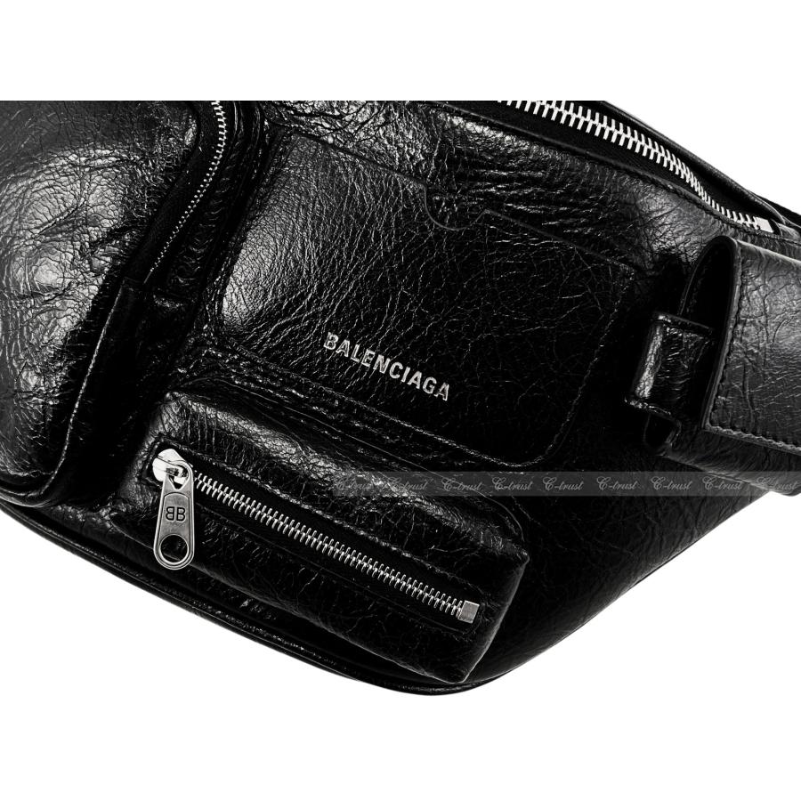 M152.. BALENCIAGA バレンシアガ BAG ベルト バッグ SUPERBUSY BELTBACK ショルダー マルチジップ カーフ イタリア製 新品 ★ 1000 ブラックの画像