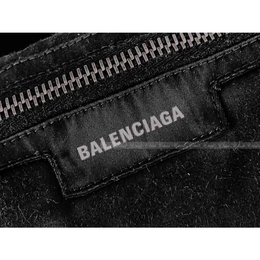 155.. BALENCIAGA バレンシアガ BAG SUPERBUSY スリング バッグ ショルダー ナイロン DISTRESSED USED 加工 イタリア製 新品 ★ 1000 ブラックの画像