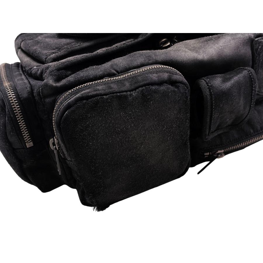 155.. BALENCIAGA バレンシアガ BAG SUPERBUSY スリング バッグ ショルダー ナイロン DISTRESSED USED 加工 イタリア製 新品 ★ 1000 ブラックの画像