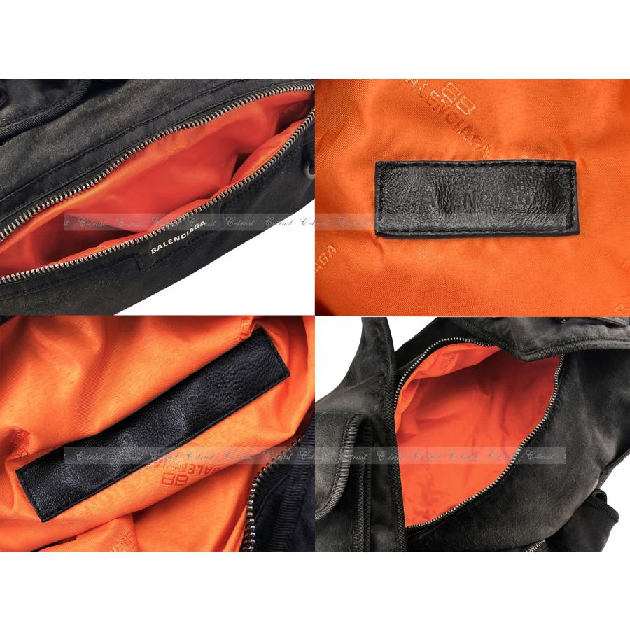 155.. BALENCIAGA バレンシアガ BAG SUPERBUSY スリング バッグ ショルダー ナイロン DISTRESSED USED 加工 イタリア製 新品 ★ 1000 ブラックの画像
