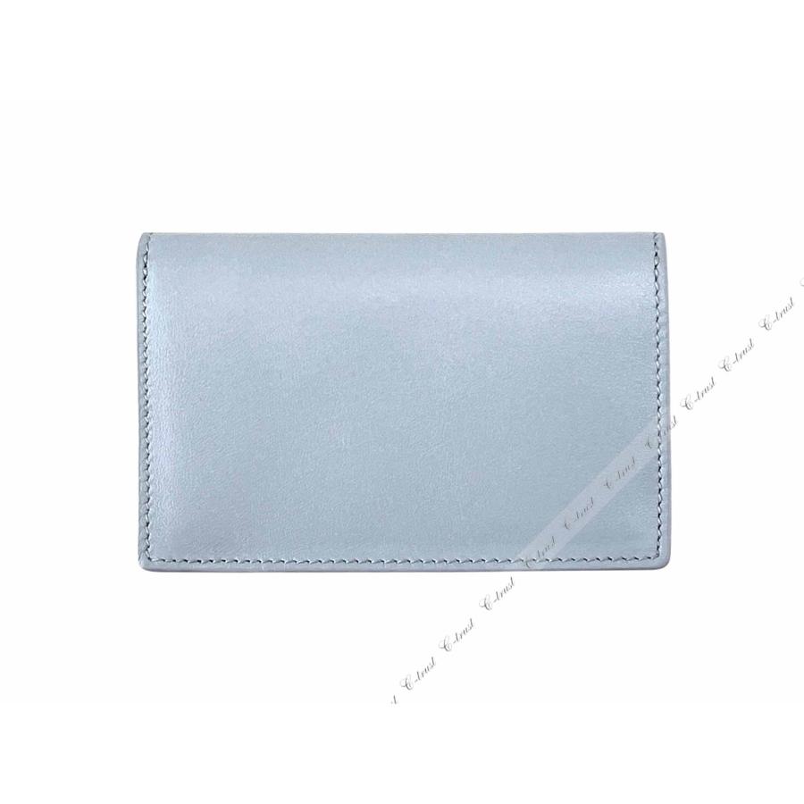 M180.. BALENCIAGA バレンシアガ 財布 ENVELOPE FLAP CARD HOLDER カードケース 名刺入れ カーフ ロゴ 新品 ★ 4799 ASH BLUE + NACRE_3