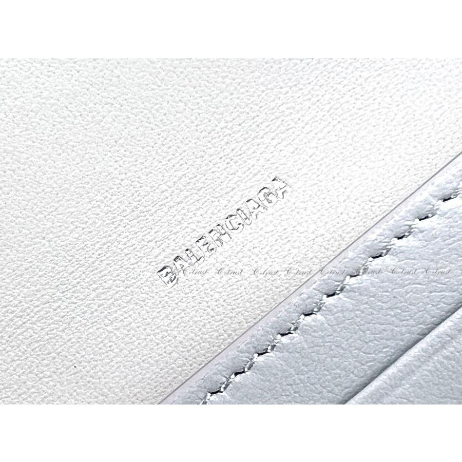 M180.. BALENCIAGA バレンシアガ 財布 ENVELOPE FLAP CARD HOLDER カードケース 名刺入れ カーフ ロゴ 新品 ★ 4799 ASH BLUE + NACRE_7