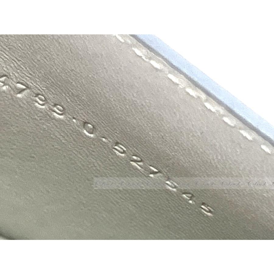 M180.. BALENCIAGA バレンシアガ 財布 ENVELOPE FLAP CARD HOLDER カードケース 名刺入れ カーフ ロゴ 新品 ★ 4799 ASH BLUE + NACRE_8