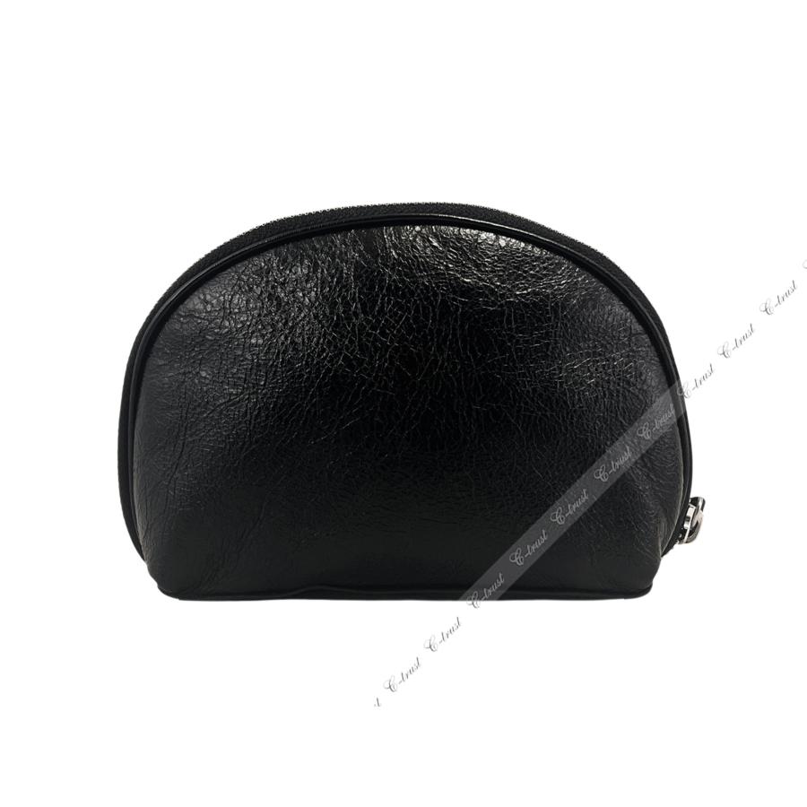M185.. BALENCIAGA バレンシアガ ポーチ バッグ BAG LE CAGOLE COSMETIC XS ラム レザー ロゴ イタリア製 新品 ★ 1000 ブラック