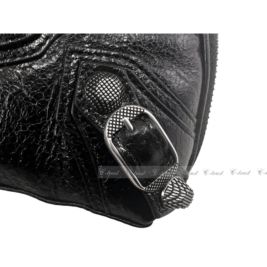 M185.. BALENCIAGA バレンシアガ ポーチ バッグ BAG LE CAGOLE COSMETIC XS ラム レザー ロゴ イタリア製 新品 ★ 1000 ブラック
