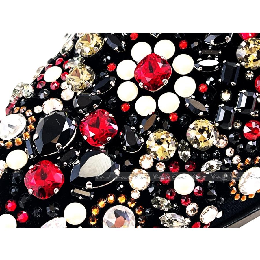 M191-41.. JIMMY CHOO ジミーチュウ スリッポン JWELLED CRYSTAL テキスタイル VELVET シューズ 靴 スワロ ロゴ イタリア製 新品 ★ ブラックの画像