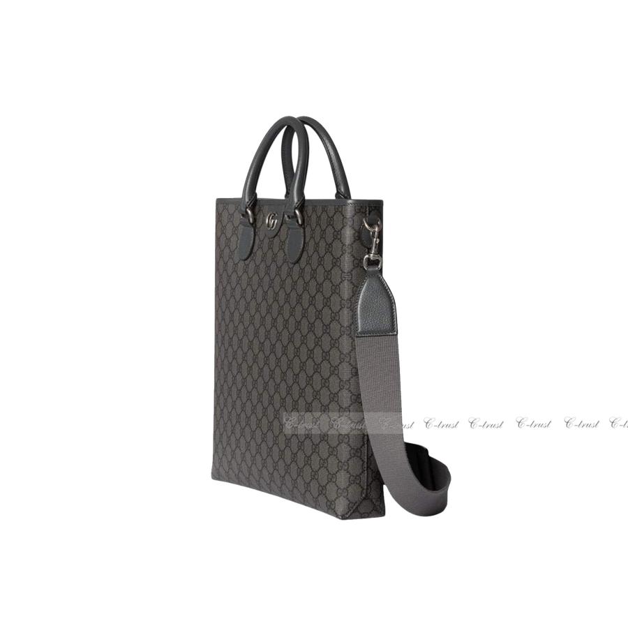 M236-GR.. GUCCI グッチ トート バッグ BAG GG スプリーム ストラップ ショッパー ロゴ イタリア製 新品 ★ 1242 GREYの画像