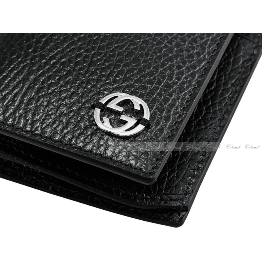 M241.. GUCCI グッチ 財布 ウォレット 長財布 二つ折り ダラー カーフ レザー GG ロゴ イタリア製 新品 ★ 1000 BLACKの画像