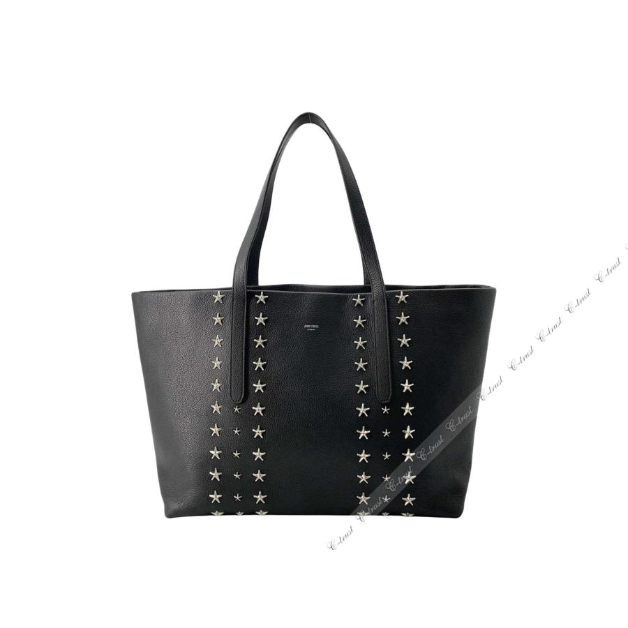 JIMMY CHOO ジミーチュウ BAG バッグ トート STAR TRIM スタッズ TOTE レザー メンズ ロゴ イタリア製 新品 ★ ブラック M254..の画像