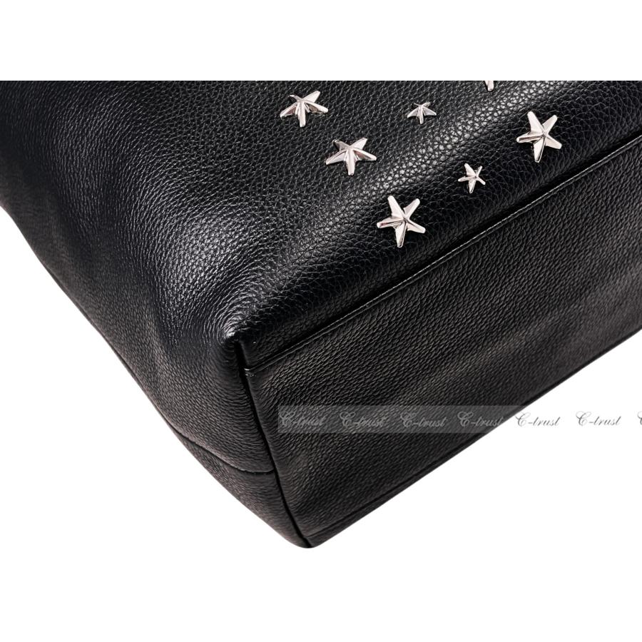 JIMMY CHOO ジミーチュウ BAG バッグ トート STAR TRIM スタッズ TOTE レザー メンズ ロゴ イタリア製 新品 ★ ブラック M254..の画像